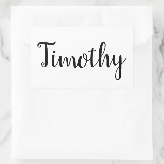 Sticker Rectangulaire Nom Timothy, (Sac)