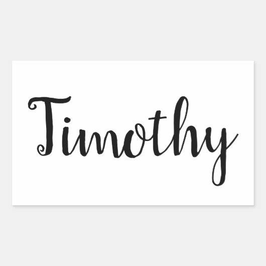 Sticker Rectangulaire Nom Timothy, (Devant)