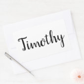 Sticker Rectangulaire Nom Timothy, (Enveloppe)