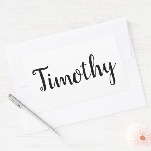Sticker Rectangulaire Nom Timothy, (Enveloppe)
