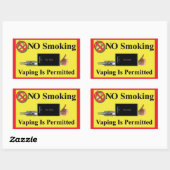 Sticker Rectangulaire NON Fumer mais Vaping autorisé (Feuille)