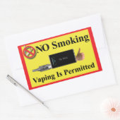 Sticker Rectangulaire NON Fumer mais Vaping autorisé (Enveloppe)