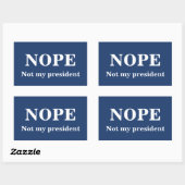 Sticker Rectangulaire NON, pas mon président personnalisable (Feuille)
