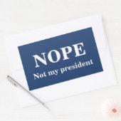 Sticker Rectangulaire NON, pas mon président personnalisable (Enveloppe)