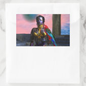 STICKER RECTANGULAIRE NORA CYBER WARRIOR (Sac)