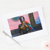 STICKER RECTANGULAIRE NORA CYBER WARRIOR (Enveloppe)