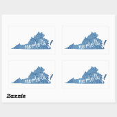 Sticker Rectangulaire Norfolk Virginia Wood Grain (Feuille)