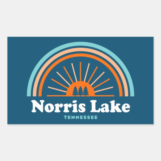 Sticker Rectangulaire Norris Lake Tennessee Rainbow (Devant)
