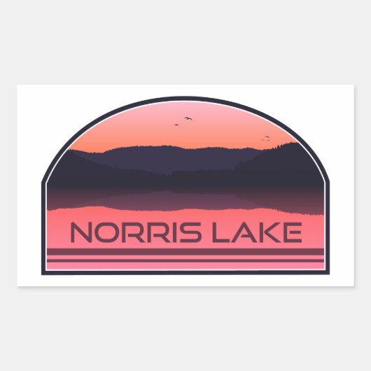 Sticker Rectangulaire Norris Lake Tennessee Red Sunrise (Devant)
