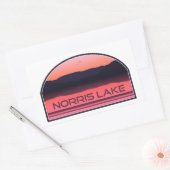 Sticker Rectangulaire Norris Lake Tennessee Red Sunrise (Enveloppe)