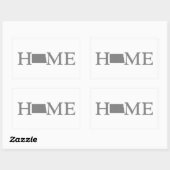 Sticker Rectangulaire North Dakota Home State Word Art (Feuille)