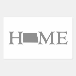 Sticker Rectangulaire North Dakota Home State Word Art