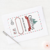 Sticker Rectangulaire North Pole Père Noël Livraison de Noël Balise cade (Enveloppe)