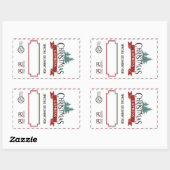 Sticker Rectangulaire North Pole Père Noël Livraison de Noël Balise cade (Feuille)