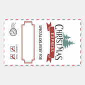 Sticker Rectangulaire North Pole Père Noël Livraison de Noël Balise cade (Devant)