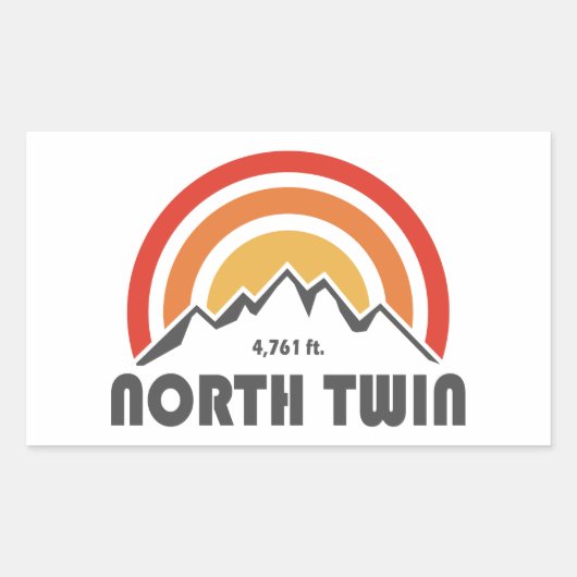 Sticker Rectangulaire North Twin Mountain New Hampshire (Devant)