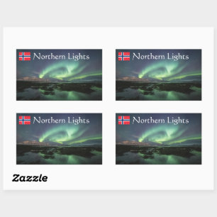 Sticker Rectangulaire Northern Lights Nature Photo