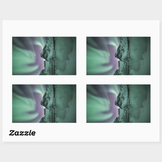 Sticker Rectangulaire Northern Lights Nature Photo (Feuille)