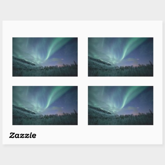 Sticker Rectangulaire Northern Lights Norvège (Feuille)