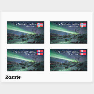 Sticker Rectangulaire Northern Lights Norvège