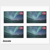 Sticker Rectangulaire Northern Lights Norvège (Feuille)