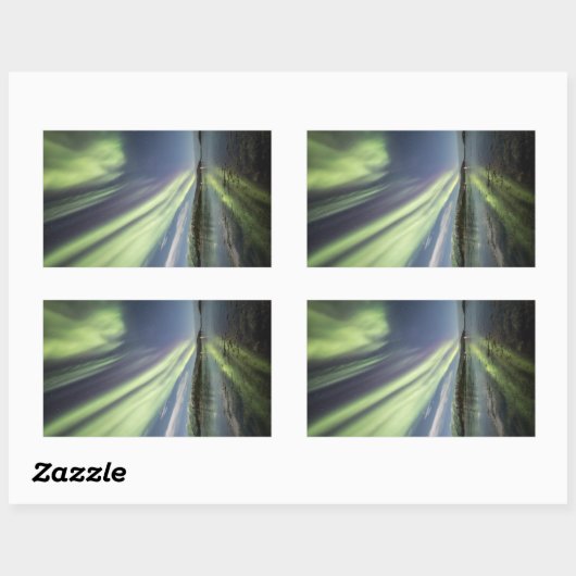 Sticker Rectangulaire Northern Lights Norvège (Feuille)