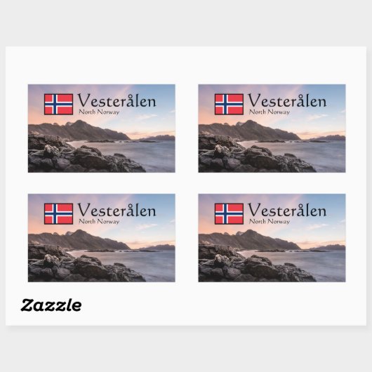Sticker Rectangulaire Norvège (Feuille)