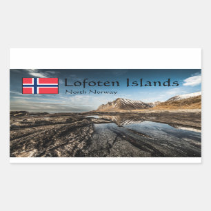 Sticker Rectangulaire Norvège Lofoten Paysage Photo