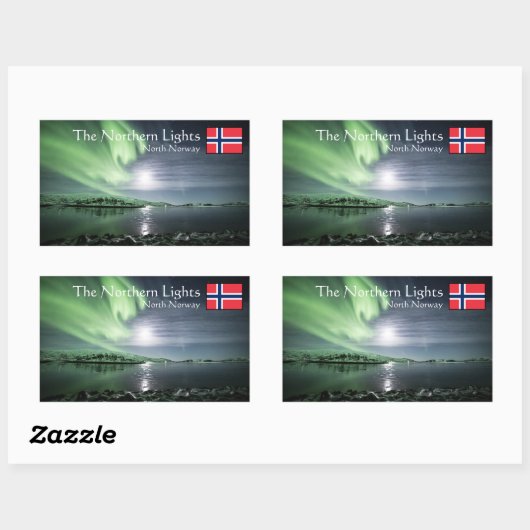 Sticker rectangulaire Norvège Northern Lights (Feuille)