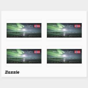 Sticker rectangulaire Norvège Northern Lights