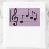 Sticker Rectangulaire Notation musicale clé tréble et personnel (Sac)
