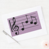 Sticker Rectangulaire Notation musicale clé tréble et personnel (Enveloppe)