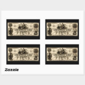 Sticker Rectangulaire Note de 50 dollars Cochituate 1853 (Feuille)