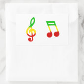Sticker Rectangulaire Note Rasta et Clef Treble (Sac)