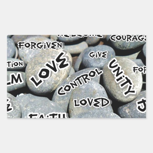 Sticker Rectangulaire Notes, Amour_ (Devant)