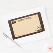 Sticker Rectangulaire Notes de cuisine en beige Brown Dessins de dessin (Enveloppe)