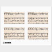Sticker Rectangulaire Notes de partition vintage (Feuille)