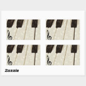Sticker Rectangulaire Notes musicales et touches_ (Feuille)