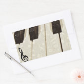 Sticker Rectangulaire Notes musicales et touches_ (Enveloppe)