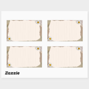 Sticker Rectangulaire Notes Vintages Brown en beige