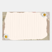 Sticker Rectangulaire Notes Vintages Brown en beige (Devant)