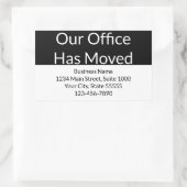Sticker Rectangulaire Notre bureau a déplacé les affaires noir et blanc (Sac)
