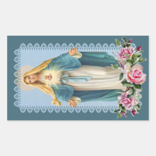 Sticker Rectangulaire Notre-Dame de grâce Roses roses roses roses