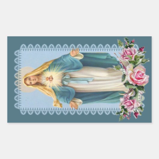 Sticker Rectangulaire Notre-Dame de grâce Roses roses roses roses (Devant)