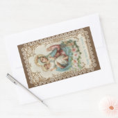 Sticker Rectangulaire Notre-Dame du Rosaire avec le Bébé Jésus (Enveloppe)