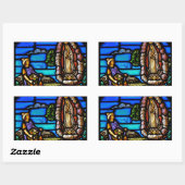 Sticker Rectangulaire Notre Dame Guadalupe Nuestra Senora Vitrail (Feuille)