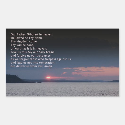 Sticker Rectangulaire Notre Père Prière (Devant)