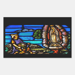 Sticker Rectangulaire Notre Senora verre souillé de Madame Guadalupe