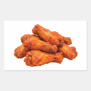 Sticker Rectangulaire Nourriture d'ailes de poulet croustillantes de Buf