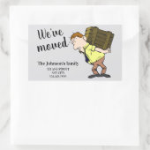 Sticker Rectangulaire Nous avons déménagé (Sac)
